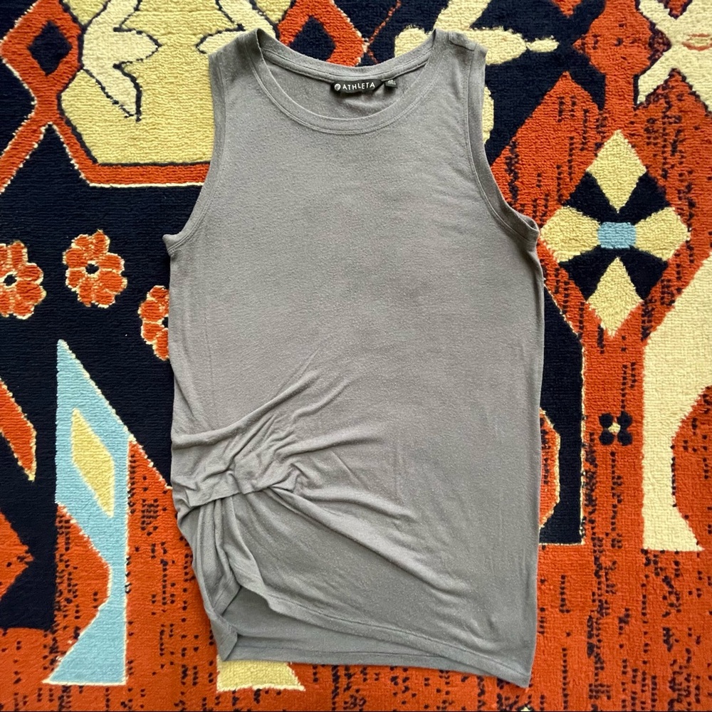 Athleta Ruched Tank, Grey/Gray, Size XS